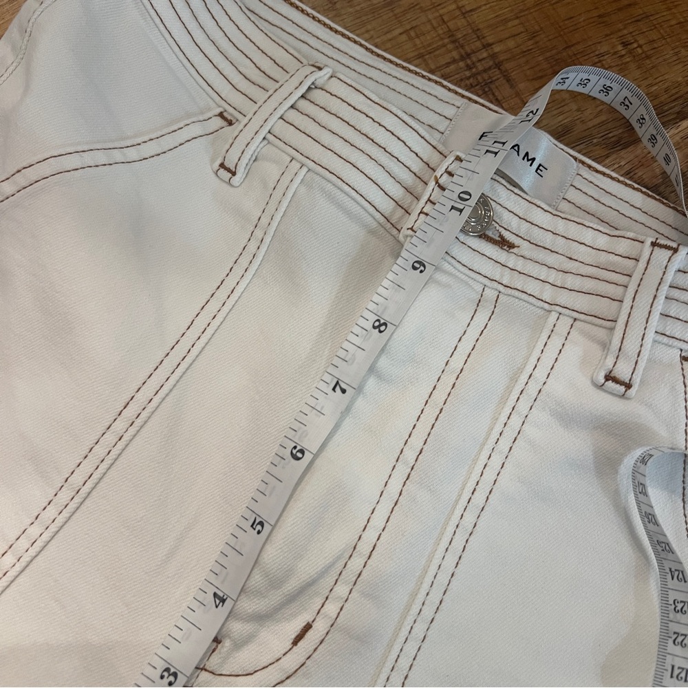 FRAME denim the Utility Trouser Wide Leg Jeans Au Natural Clean Contrast Stitch - Picture 9 of 12